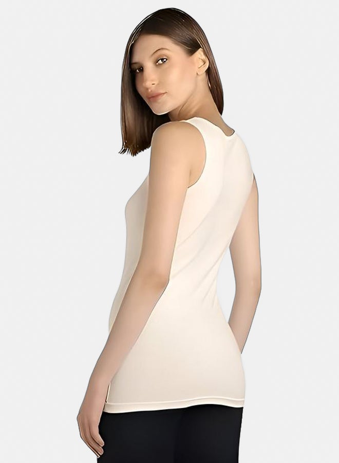 دهب بدي داخلي قطني سادة بدون أكمام برقبة دائرية للنساء من دهب - Image 2